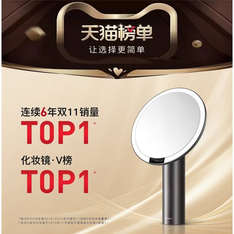 2014  新款  【618】化妆镜led带灯O系列小黑镜宿舍桌面梳妆镜子