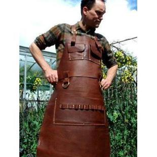 创意定围围裙男制印log欧o 55065女士成人时尚 式 皮裙西餐厅AL