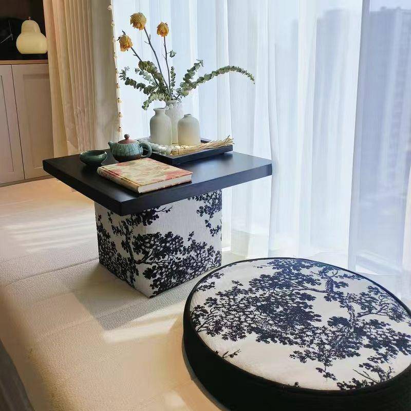 米飘窗椅榻榻茶几轻奢创意山水画蒲团茶阳台桌无品牌/室休闲复古