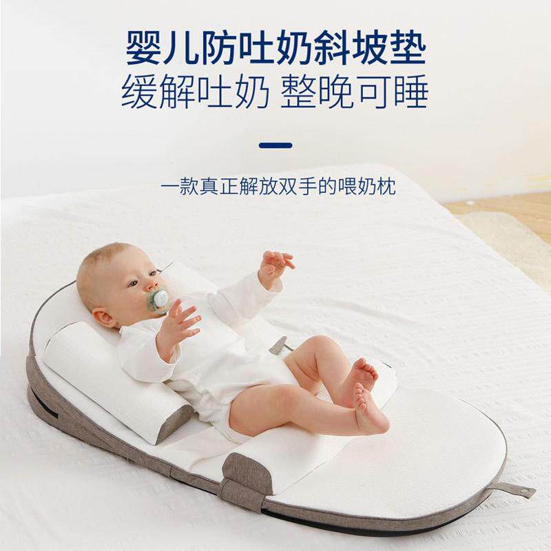 防吐奶斜坡枕婴儿可折叠床中床新生儿宝宝喂奶护脊椎防溢奶垫侧睡