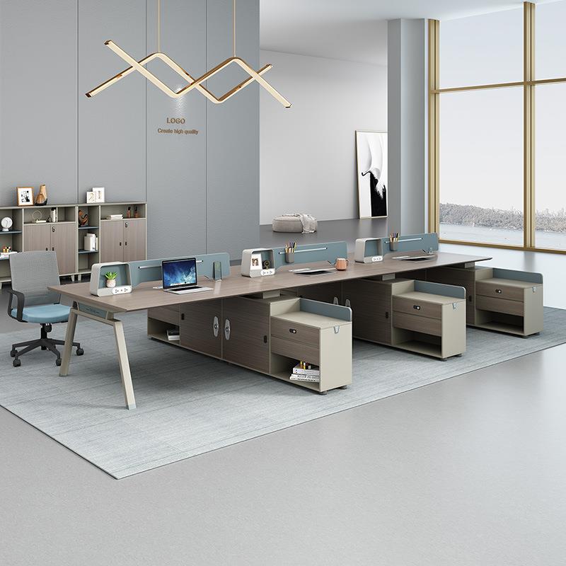 办桌椅合简约现代职员桌四人位风卡组座公工位办公桌屏电GH-14脑