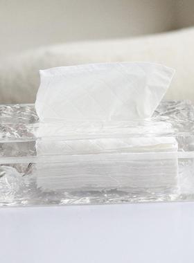 透板水波纹纸巾盒摆纸IOY件明轻奢创意浴室卫生间抽盒样房酒店装