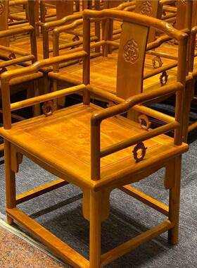 叶桢楠玫瑰椅丝楠木茶桌椅大小Nj22板椅椅会客办公椅实木南宫椅金