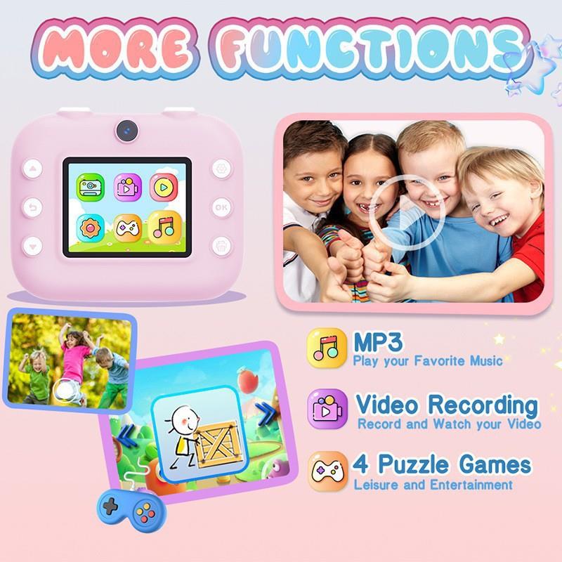 2025新照拍打立得儿童数码可爱卡款通迷你拍照印M8蓝色【数码高清