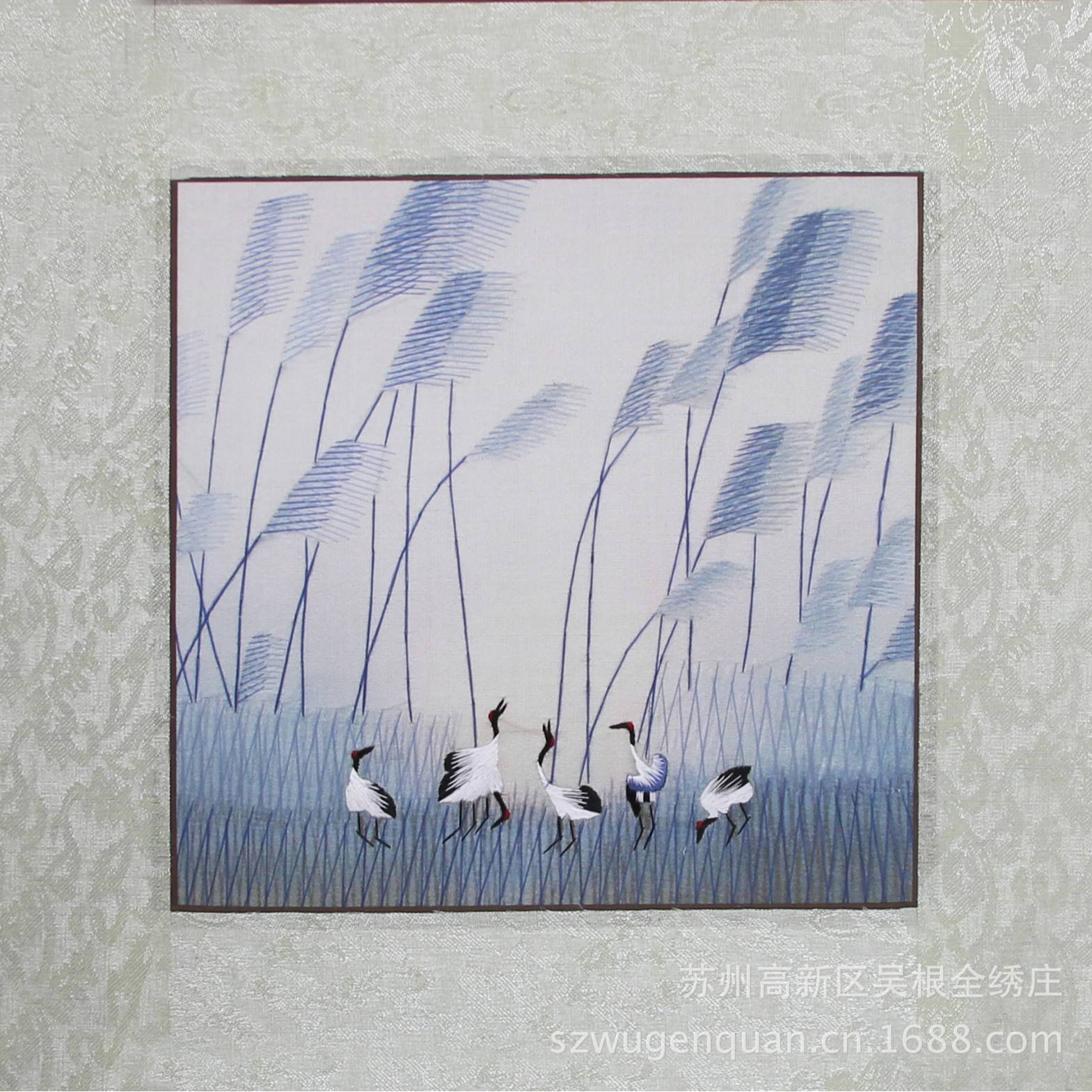 厂家生产苏绣装饰画客厅书房挂画家居苏州刺绣手工艺品小尺寸图片