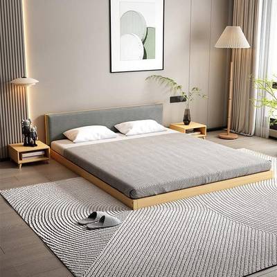 #人榻GLP榻米双实木床简约包床民宿酒店床卧落地床日软式地主台床
