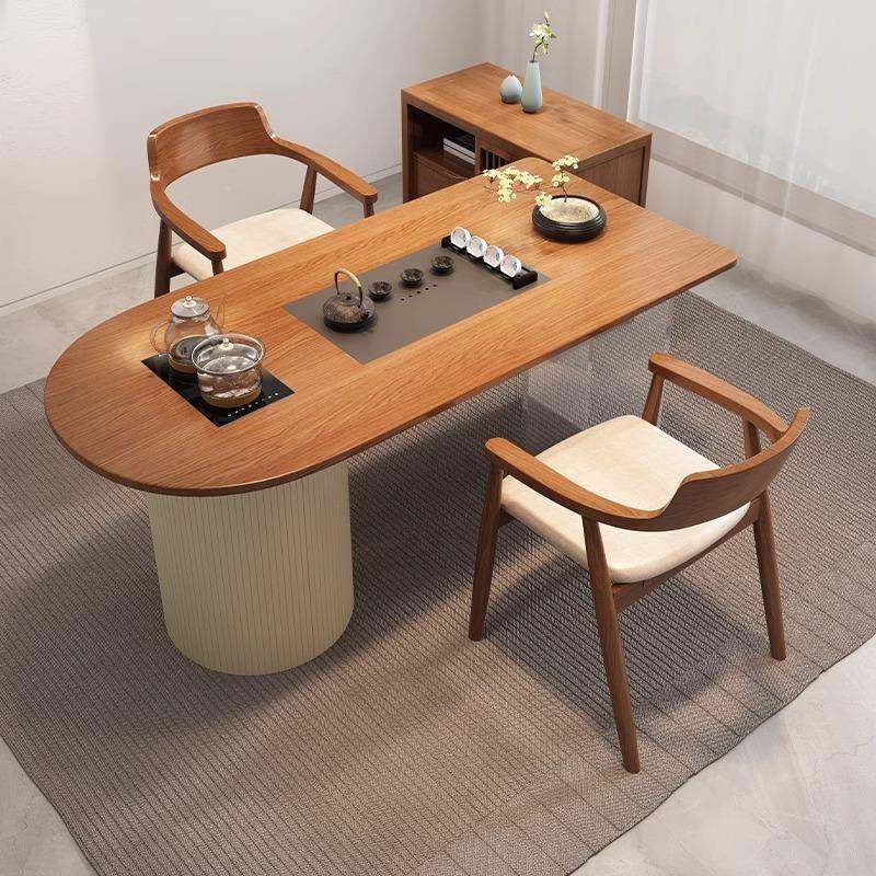 J新中式实TUC木茶台茶0椅组合亚克力阳台代现简约小户型家用泡茶
