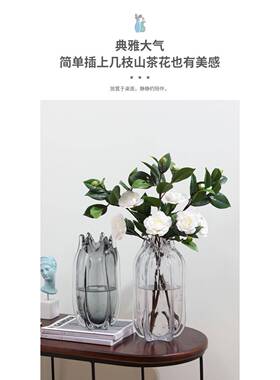 现代简约家居装饰透明件玻璃花厅器摆酒IDQ店餐样板间软术装艺插