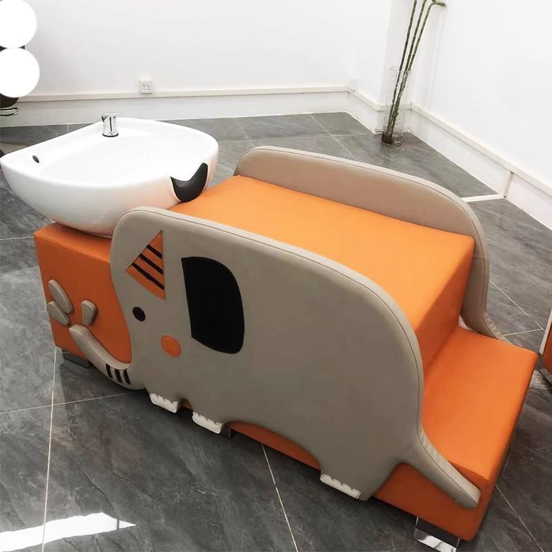 小美无品牌/大孩儿童床时尚洗简约发店冲水床儿童理发店专用头床