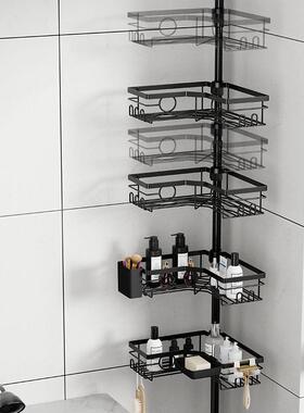 新可转卫生缩间置款物架三角形置旋物XFV架可伸顶天立地浴室架