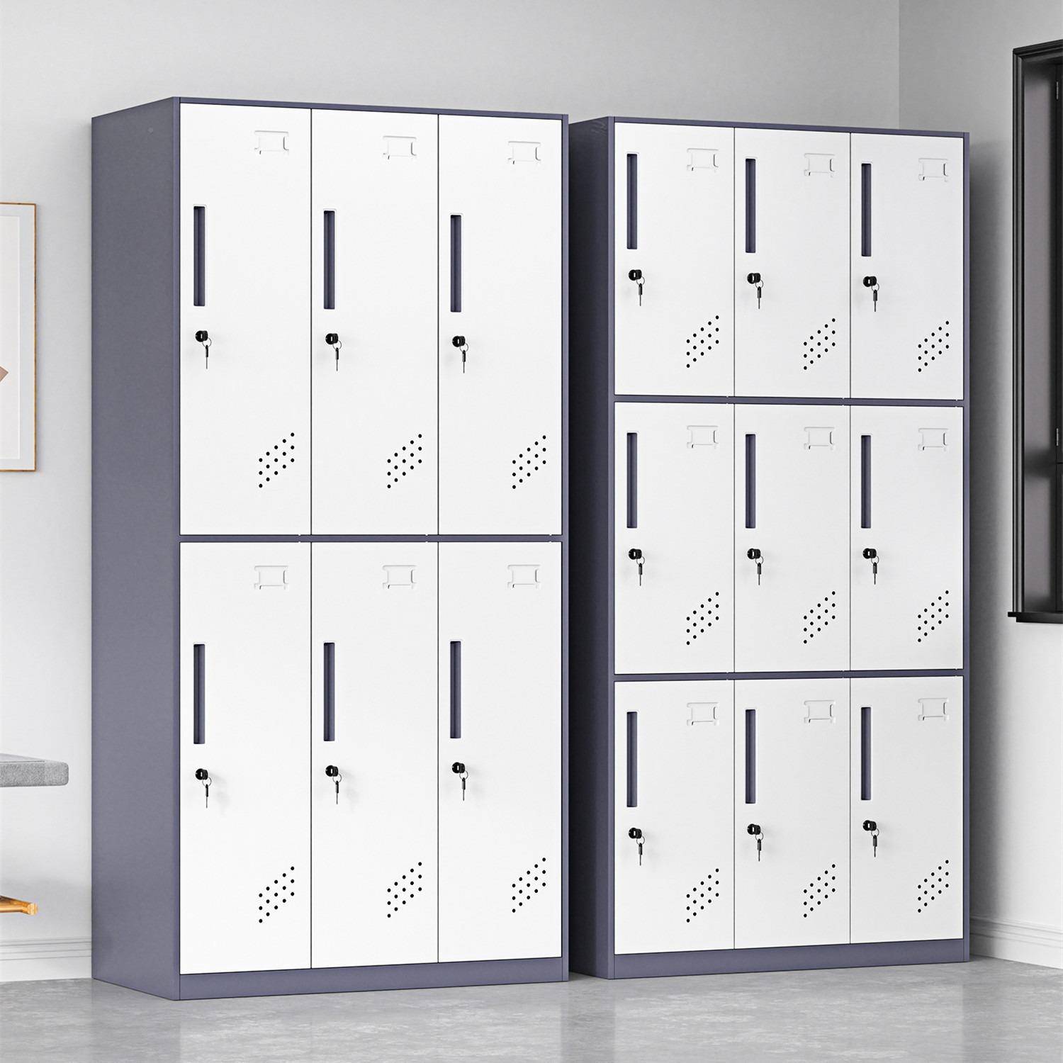 钢制简约员工更柜宿舍办物公储文件柜MZ-052加厚浴健身衣房带室锁