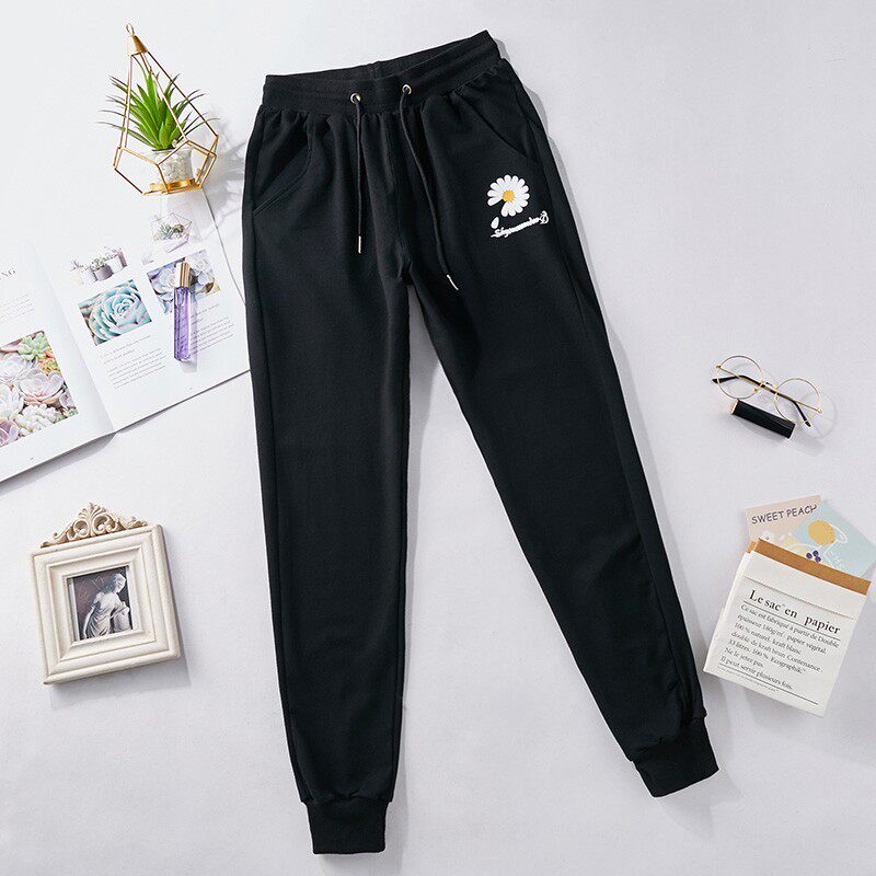 运动裤女宽松加绒大码胖mm加肥加大码显瘦春秋2021新款女松紧裤子