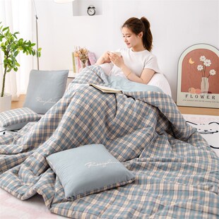母婴级A类全棉抱枕被p子两用 车用办公室午睡被子可机洗可折叠