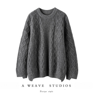 女圆领纯羊绒毛衣宽松新款 重磅加厚 纯山羊绒衫 型气场好到爆 版