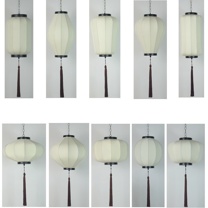 米白色宫灯铁艺布艺弹力布灯x笼彩色户外防水室内吊灯广场装饰灯