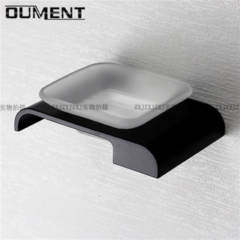 304不锈钢黑色肥皂盒 卫生间放肥皂 香皂碟置物架T 轻奢壁挂香皂