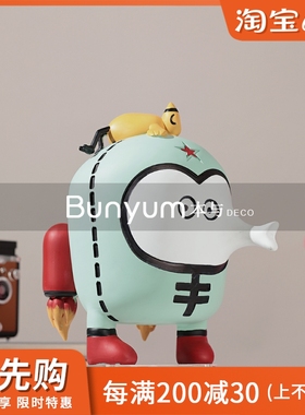 卡通玩偶雕塑摆件创意公仔工艺品家居样板间儿童W房电视柜软装