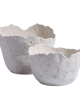 极简软装样板房陶瓷花器盆摆件磨砂黑白色花瓶T客厅餐桌插花艺