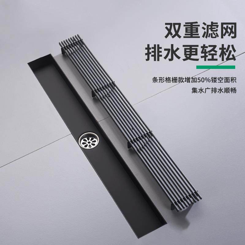 长条方形304不锈钢臭防防虫地漏卫生淋间防浴房下水T68竹排道排水