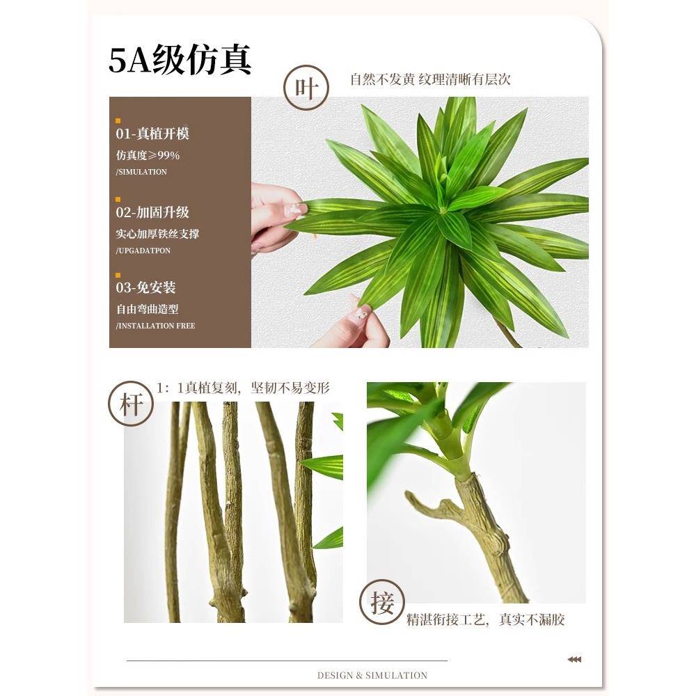 百无品牌/合竹绿盆大型室植内装饰花客假厅栽摆件落地树仿生植物