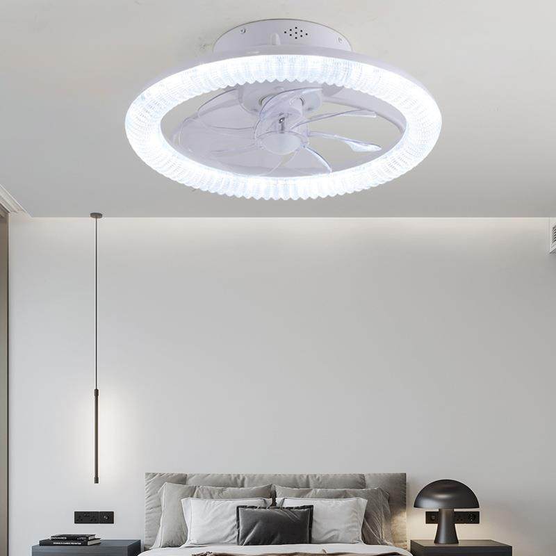 跨境现简约吸顶卧室风能扇灯智857代控R遥GB餐厅风扇灯客厅吊扇灯