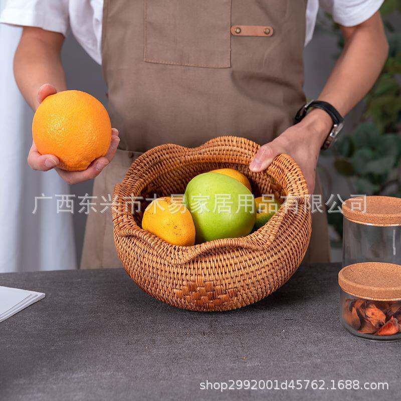 水果FD-06篮越南手水工藤编竹用编收纳筐托盘厅果盘草编织客筐家