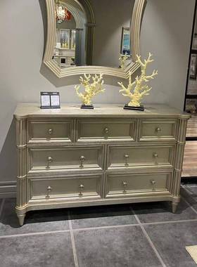 美式实木轻斗柜法式复古客收纳柜入户玄奢关IFH装饰卧室储厅物柜