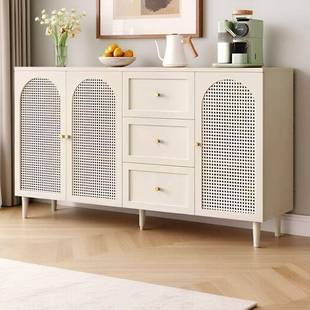 藤编餐边现柜代简约储物柜家ETD用餐厅橱客厅茶水房柜新中式 厨收