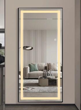 铝合金边框RYL镜全身镜壁挂试衣镜欧式led灯全身带穿衣镜卧室挂墙