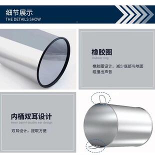 锈钢垃圾桶包邮酒店不大堂立式地翻LJT012盖圆形号座果皮桶大港式