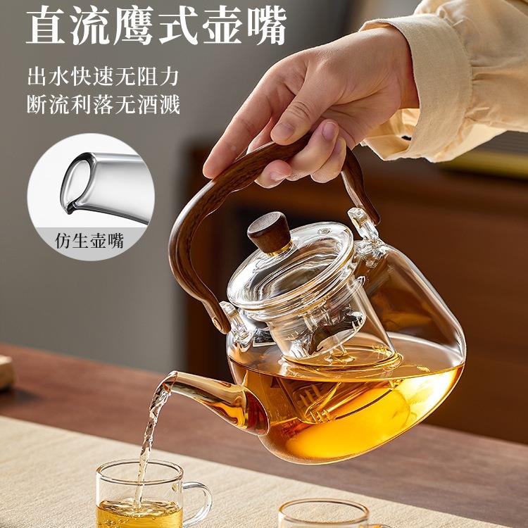 玻璃煮茶炉壶F99HHJ87加水厚新款泡陶茶壶家用电烧壶提梁茶具套装