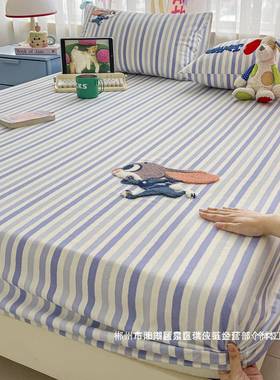 dszxzdfw厂家销加厚毛巾绣儿纯棉老粗布床笠单件10直0罩童床床垫