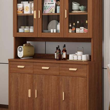 约餐ZCC边柜新式酒柜客厅玻璃碗橱柜中代储物置物实木腿现简茶水