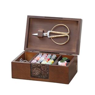实木针绣线盒家用十字可携tb-60196式缝纫线针线包工收纳具盒套装