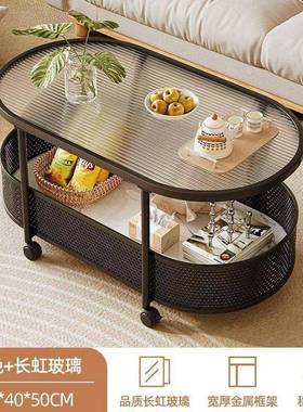 奶纳油风轻便ASV可动边几小发户型客厅茶几沙侧边带轮简约收小移