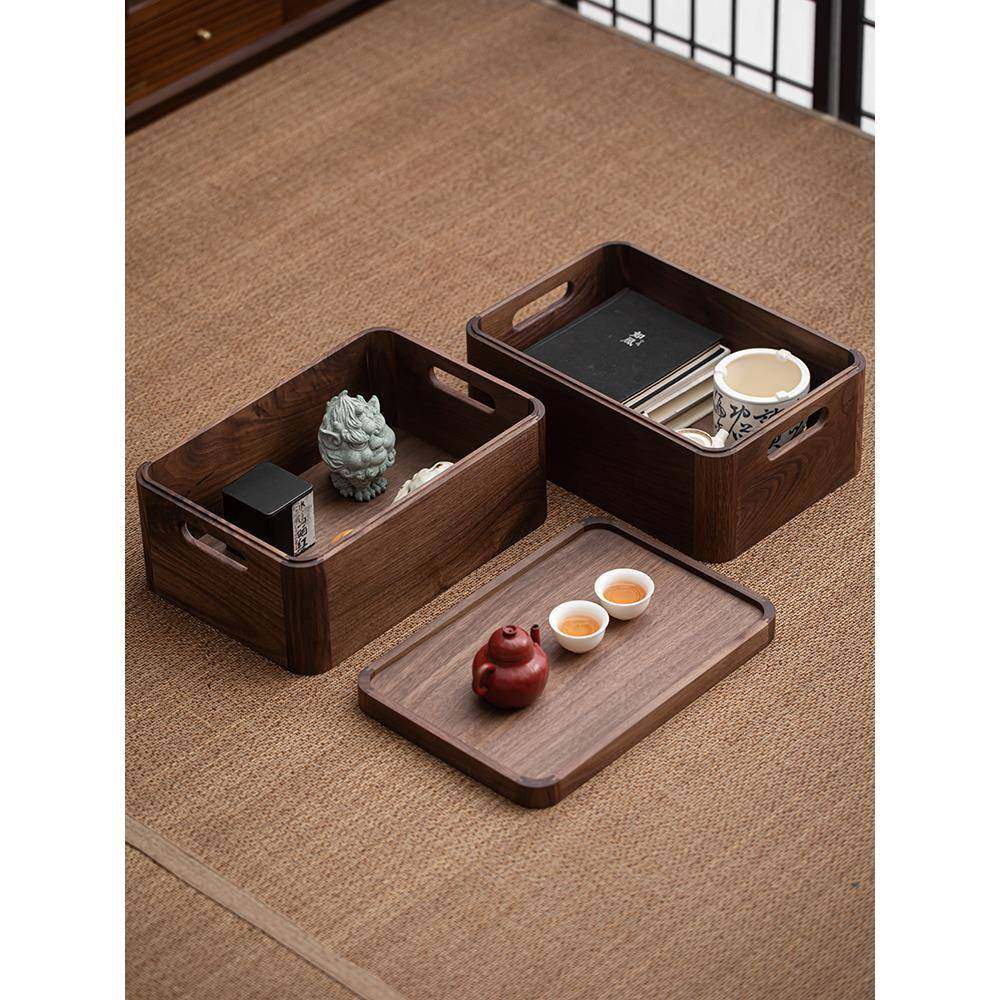?桃木收纳物盒用桌面带盖木胡质收纳筐办公室家新中式储盒整Fh(h(,餐饮具,茶具架,淘宝优惠券,粉丝福利购,淘宝优惠卷