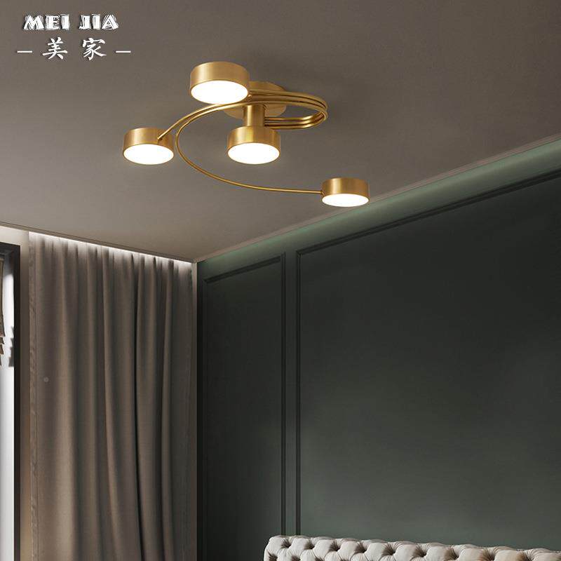 现代客厅卧室全铜家吸顶7780美式简约房客间书房厅用灯别墅吸顶灯