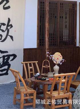 老榆木围炉煮茶子CFL桌式室内中烧家用冬日桌烤火炉套装庭院烤桌