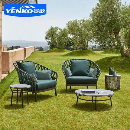 户休闲藤院编园沙发庭防水防晒室外露台花647阳台藤椅别墅家外具