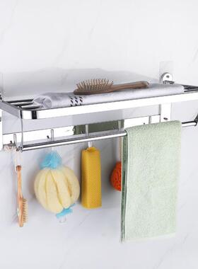 不锈钢浴巾架五件套304毛架大礼包亮光巾浴QAE室装物架套置厂家直
