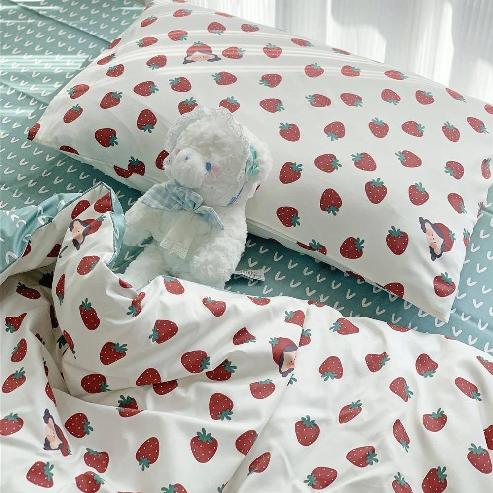 儿长2棉被套AM两件套纯棉印花床上用品1.米全棉绒童单人三件套