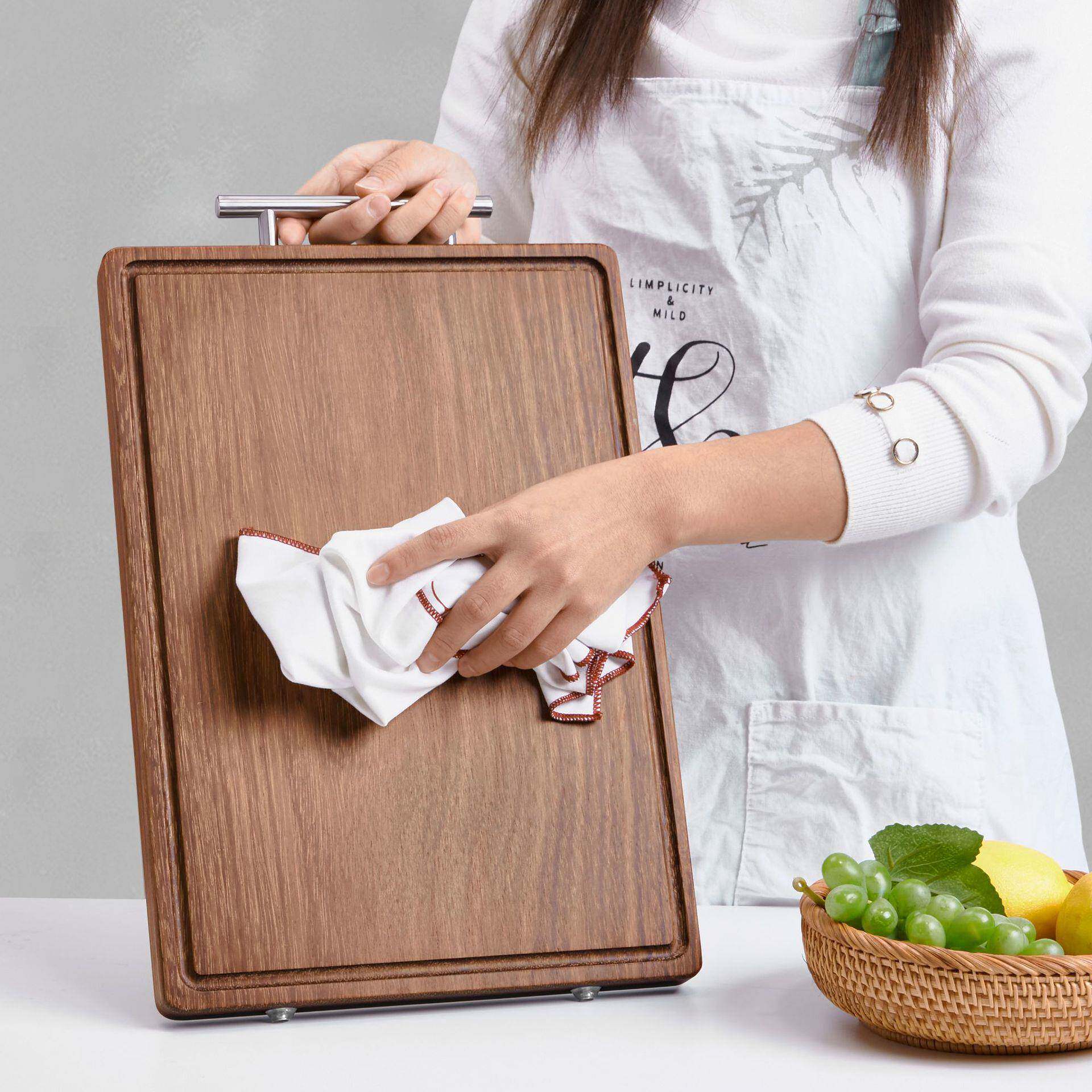 齐泉新款鸡翅木整木菜板家用厚商用防滑菜实鸡翅木菜砧板厨房切木