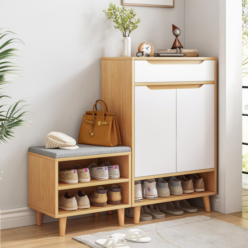 鞋柜可坐式小户型家用门口收纳神器进门换鞋凳窄入户鞋架坐凳一体