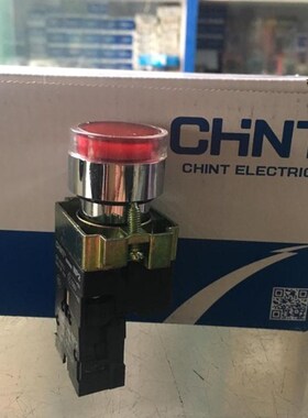 正泰红色自复位平头LED灯按钮开关NP2-BW3462单联1常闭 开孔22MM