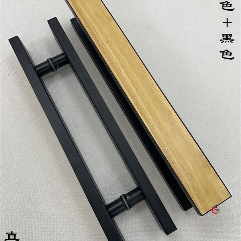 有框玻璃门把手铝合金门拉手刻字不锈钢大门把手实木门包厢门把手