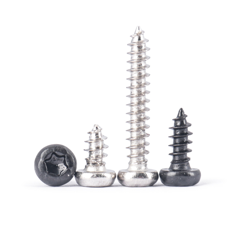 传家堡黑色圆头梅花自攻螺丝加硬镀镍内六花防盗木牙螺钉M2M2.6M3