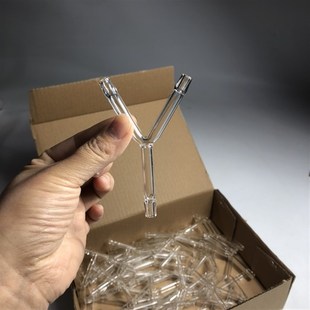玻璃Y形三通连接管宝塔嘴防滑嘴外径8内径5毫米三通玻璃弯管接头
