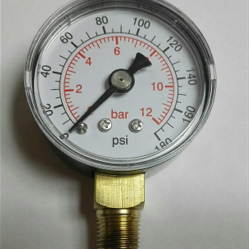 双刻度显示压力表 塑料外壳压力计y40 12bar 180psi 40mm ZG1/8