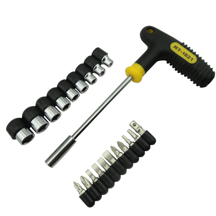 香港飞鹿 21件T形套筒螺丝刀批汽机械修理保养套装工具RT-1621