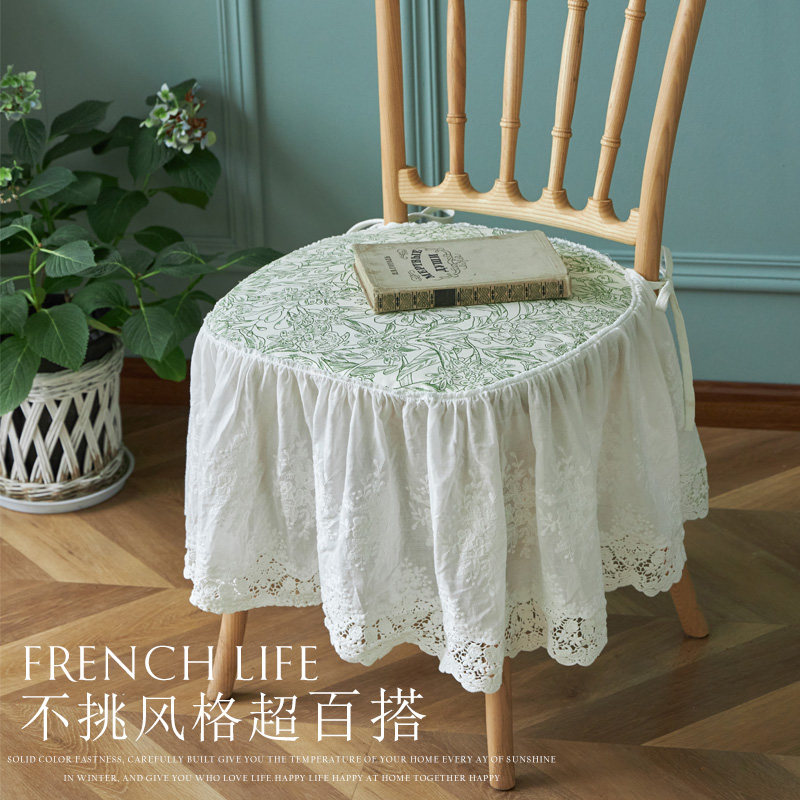 法式蕾丝椅垫美式坐垫欧式餐椅垫可拆洗定制透气四季通用凳子座垫